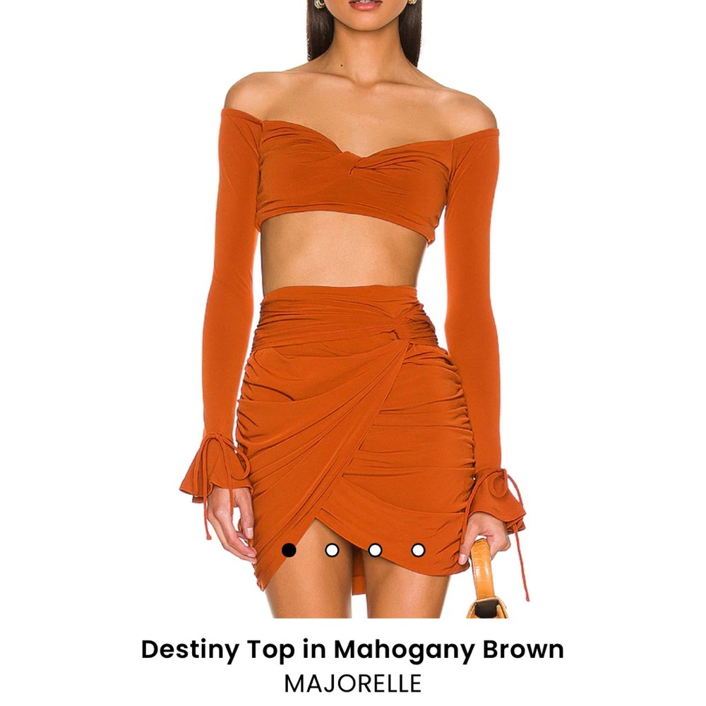 Brand new mahogany brown Majorelle skirt set size small